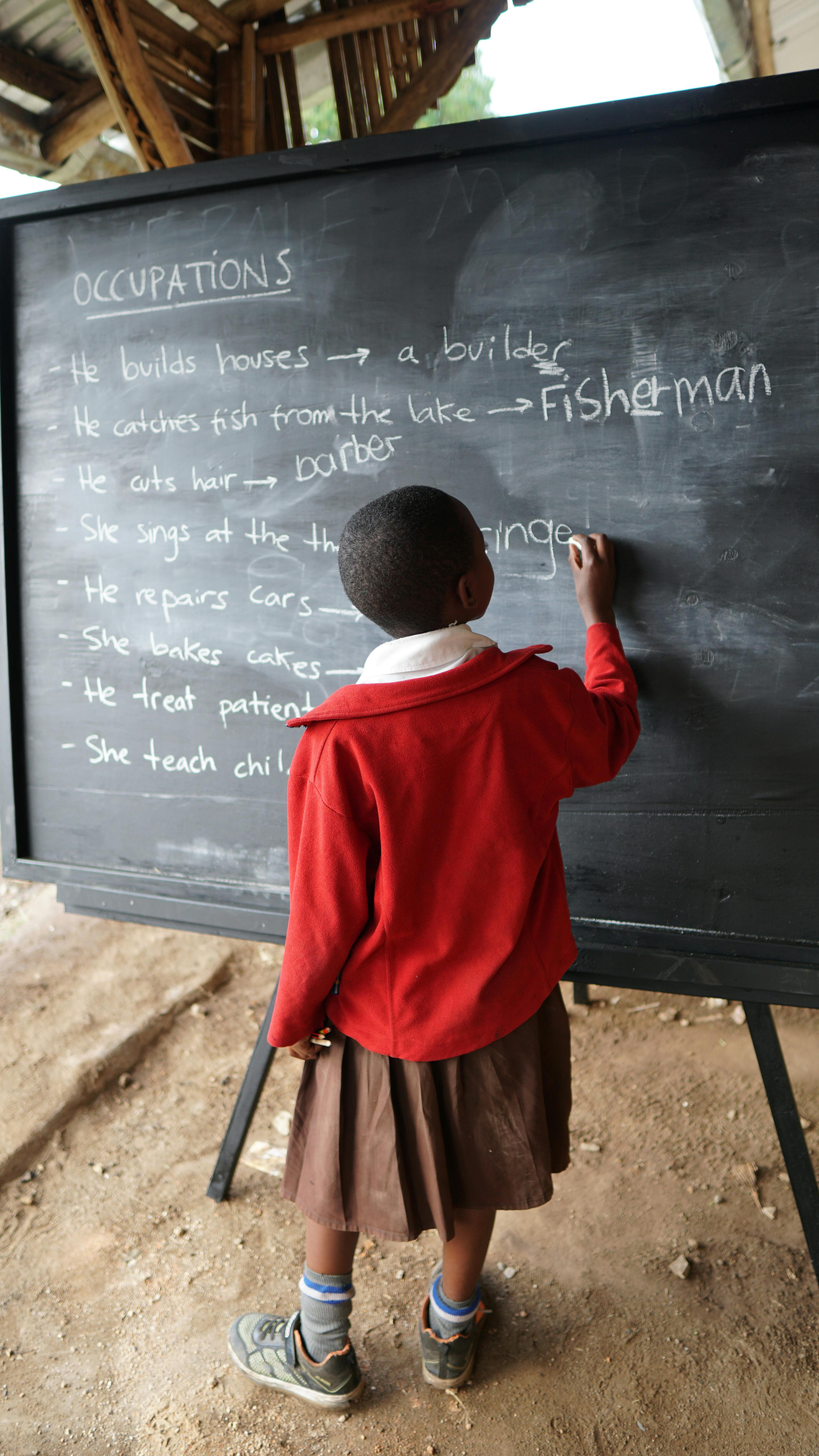 Girls studying in a classroom in rural Ghana